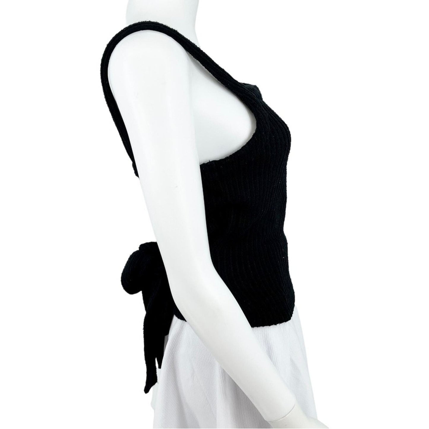 MADEWELL Tank Top Women Size Small Bow Black Accent Wool Sweater Knit