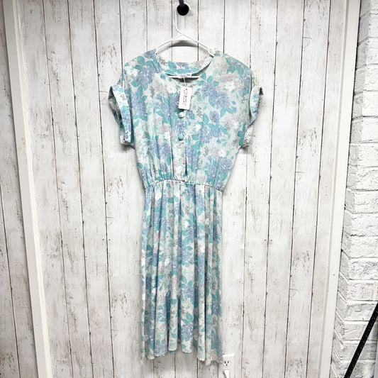 Vtg Stuart Alan Petites Dress Women Size 12 Floral Print Cottagecore Midi Button