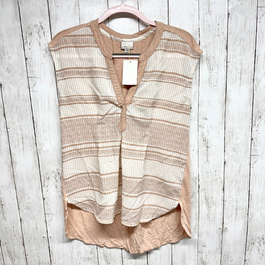 Anthropologie Postmark Top Women Small Stripe Split Neck High Low Sleeveless
