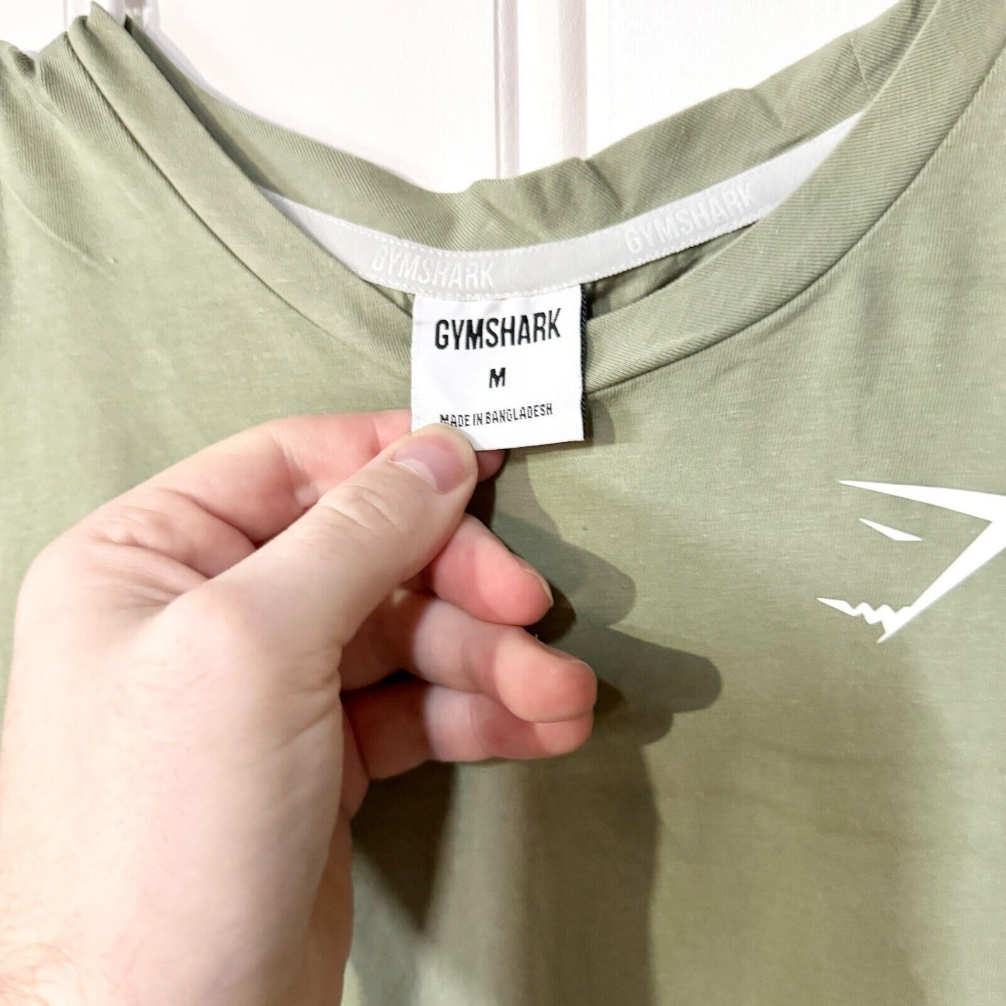 Gymshark Cotton Slim Fit Green Spandex Muscle Shirt Size Medium