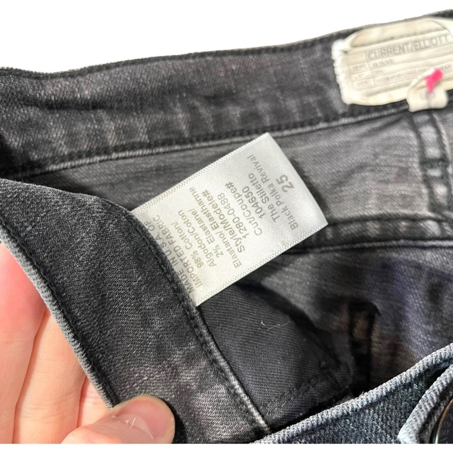 CURRENT/ELLIOT Jeans Women Size 25/0 Skinny Black Poka Dot Mid Rise Comfort