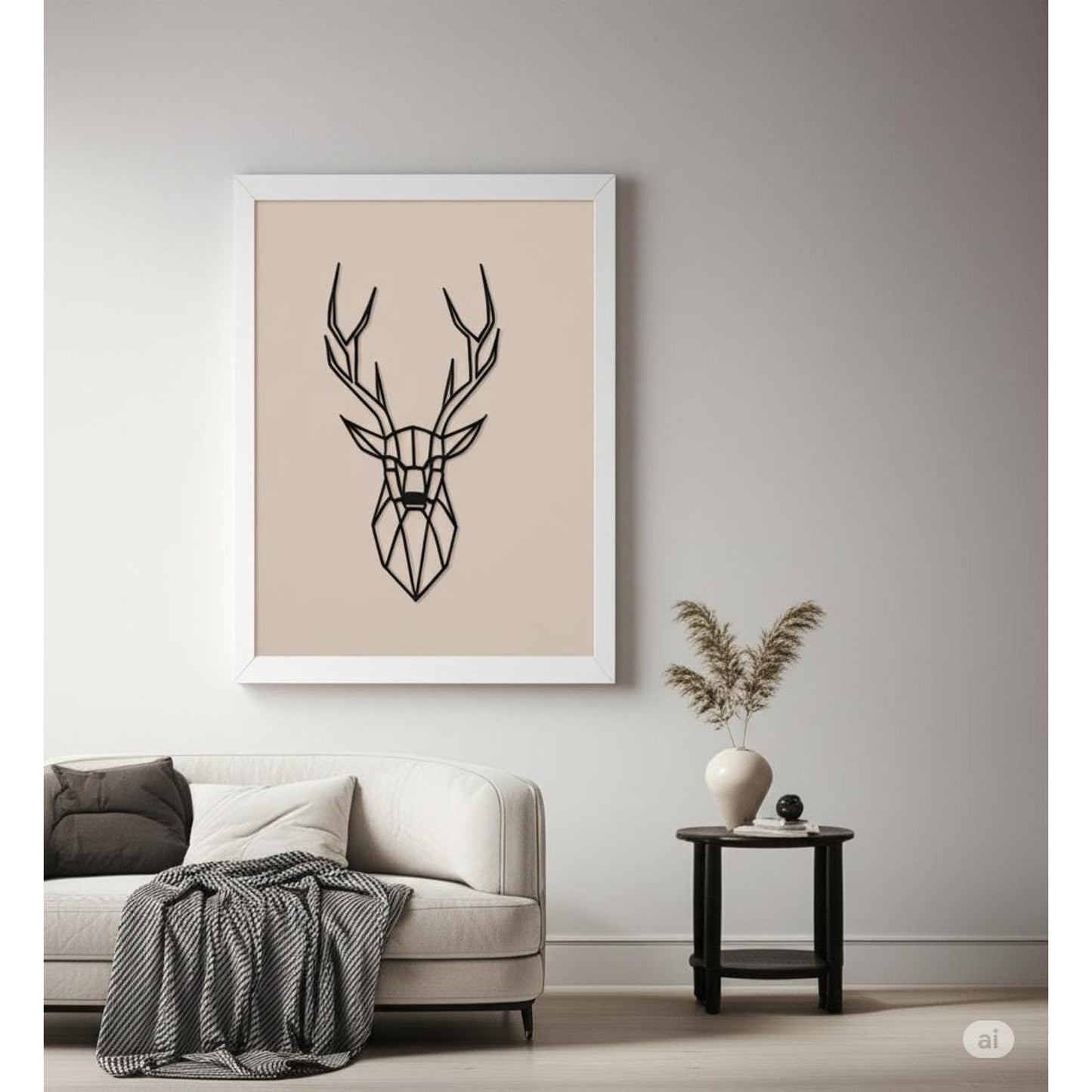 Modern 3D Printed Geometric Deer Head Wall Art, Minimalist Decor, Faux Taxidermy, Unique Home Decor