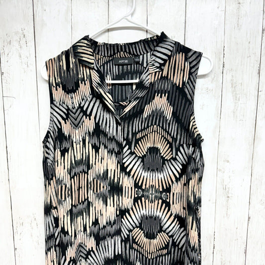 APT 9 Dress Women Size 10 Sleeveless Mini Shift Abstract Tribal Boho Polyester
