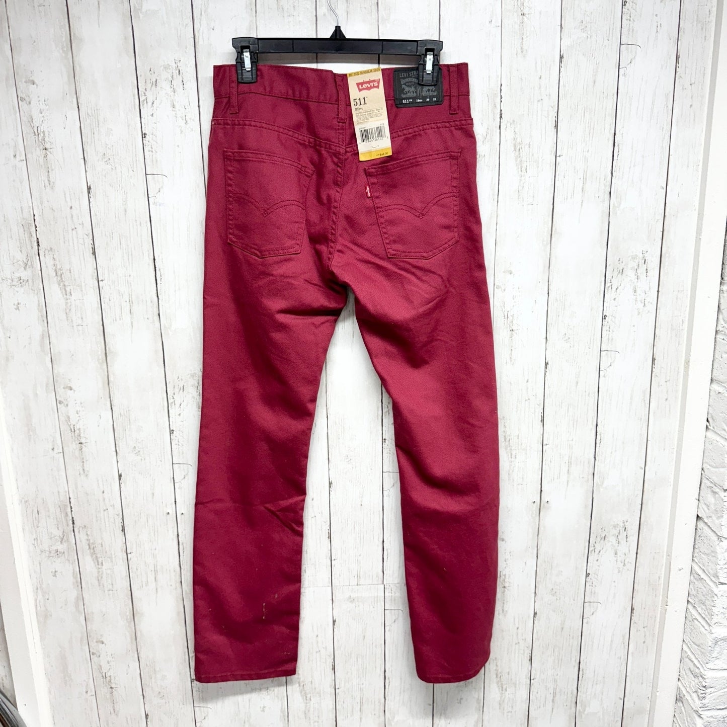 NEW Levi's Pants Men Size 18 Regular 29X29 511 Red Slim Fit Tapered Leg Jean