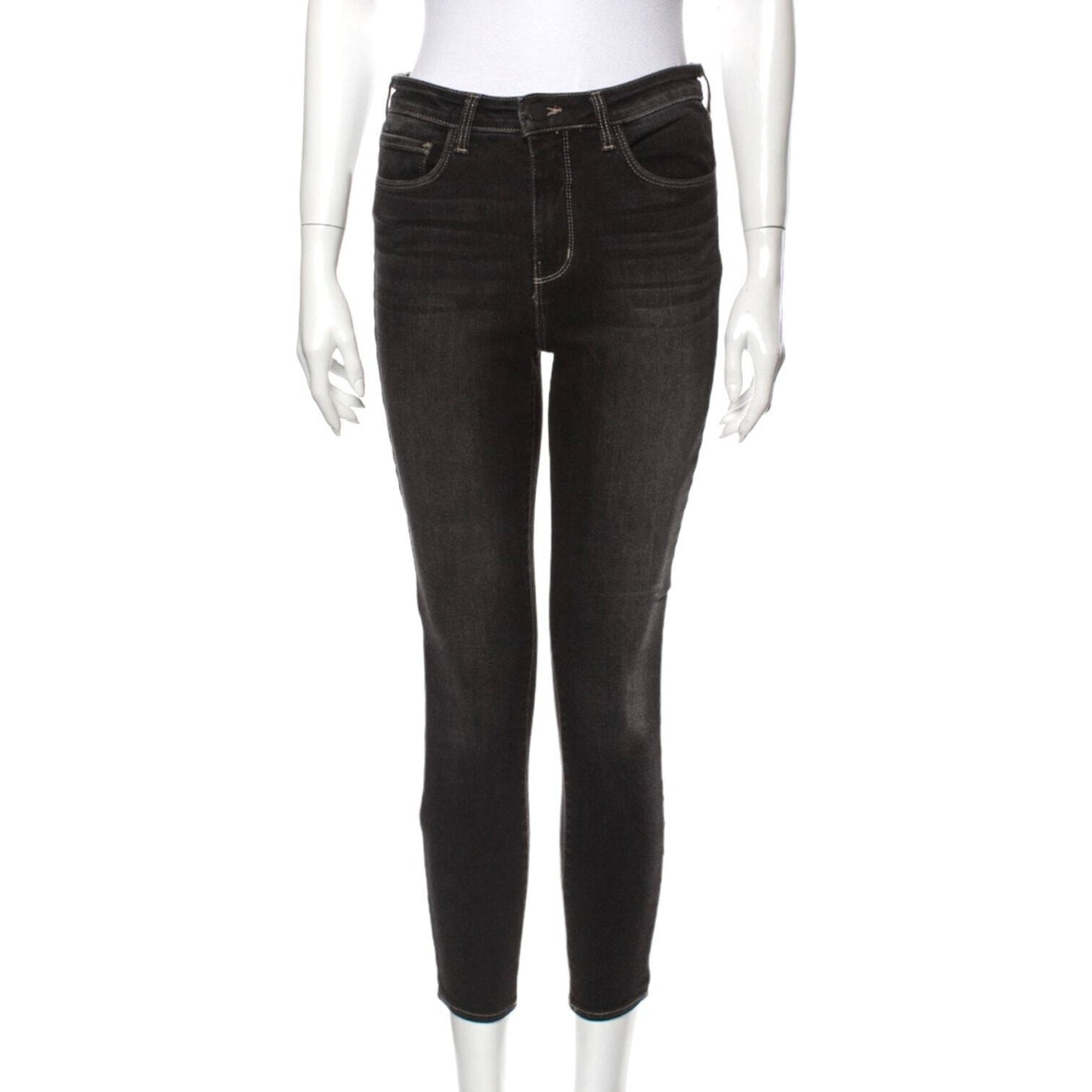 L'Agence Margot High Rise Skinny Faded Carbon 5 Pocket Jeans Size 28