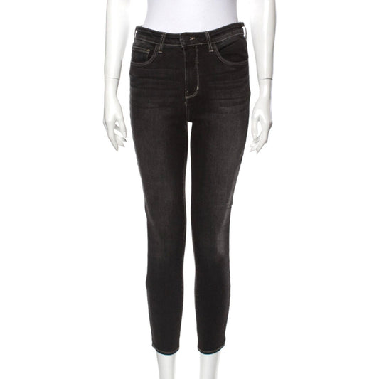 L'Agence Margot High Rise Skinny Faded Carbon 5 Pocket Jeans Size 28