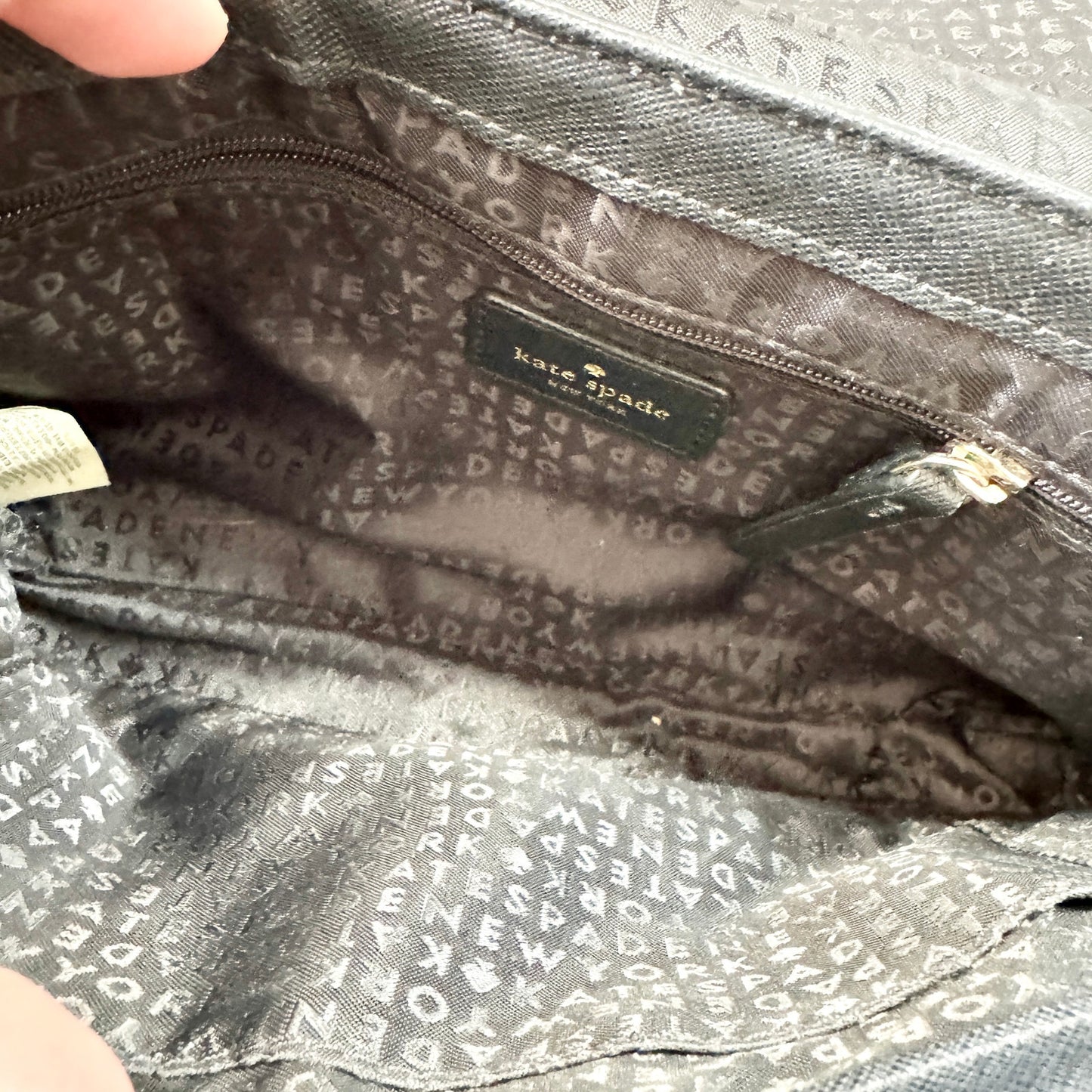 Kate Spade Black Leather Crossbody Hand Bag Chain Handle & Adjustable Strap