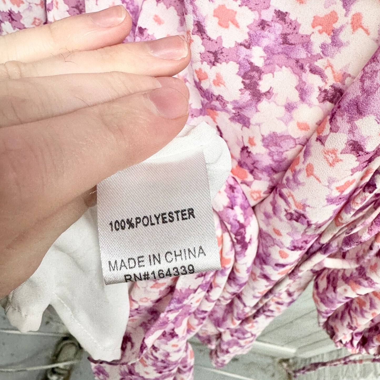 PETALS + PUP Dress Women Size 2 Paige Purple Mini Flared Sleeve Floral Fit Flare