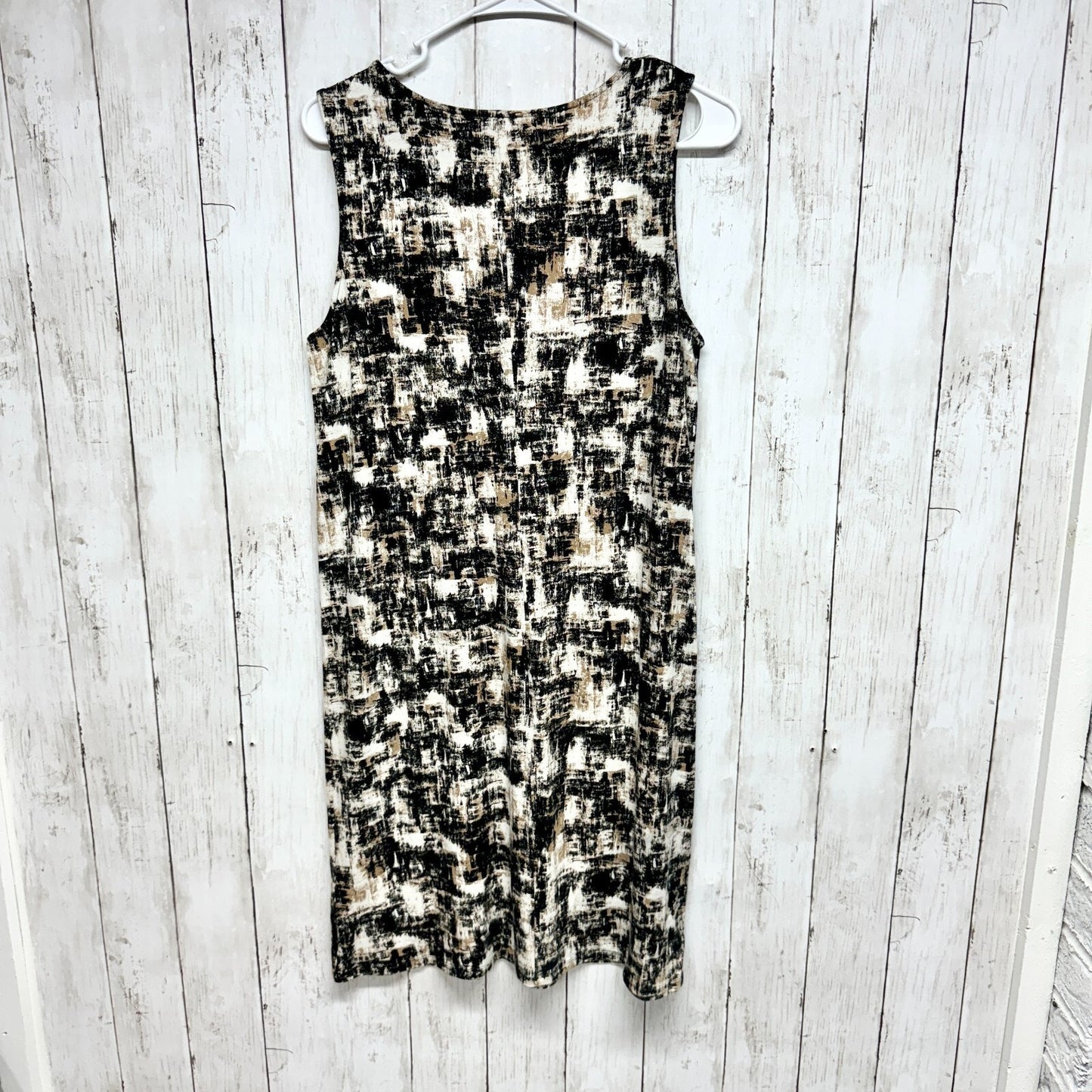 J.Jill Dress M Wearever Collection Stretch Knit Tank Neutral Colors Key Hole