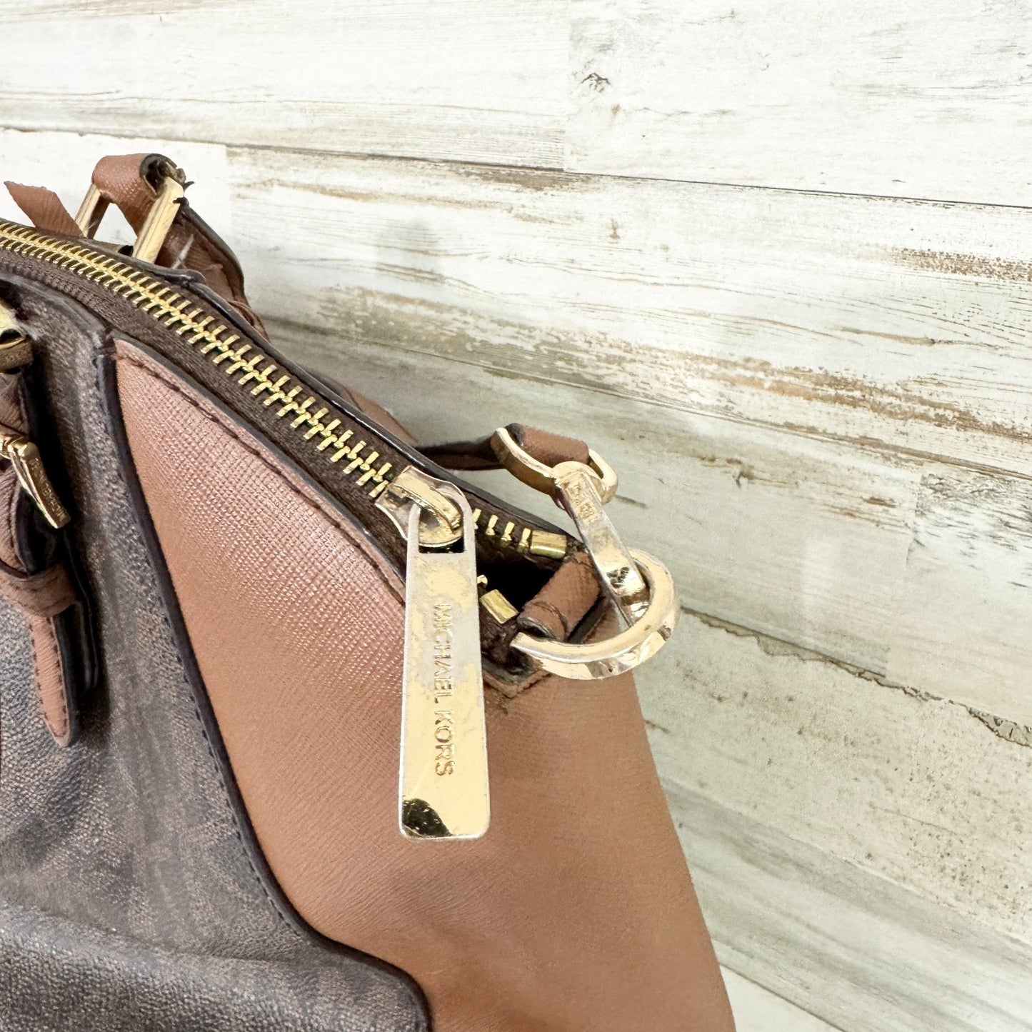 Michael Kors Ciara Medium Signature Logo 2 Way Brown Crossbody Messenger Bag
