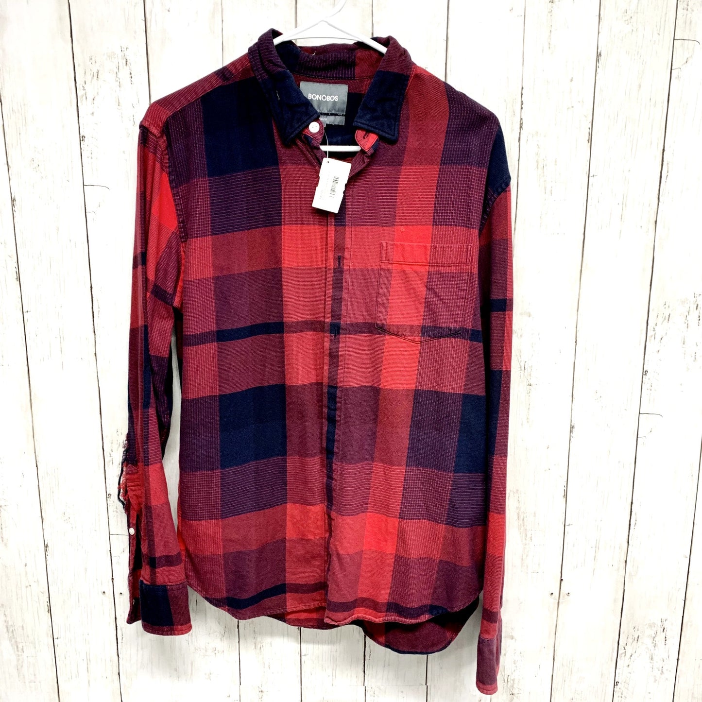 Bonobos Flannel Shirt Men's M Slim Fit Preppy Lightweight 100% Cotton Autumn