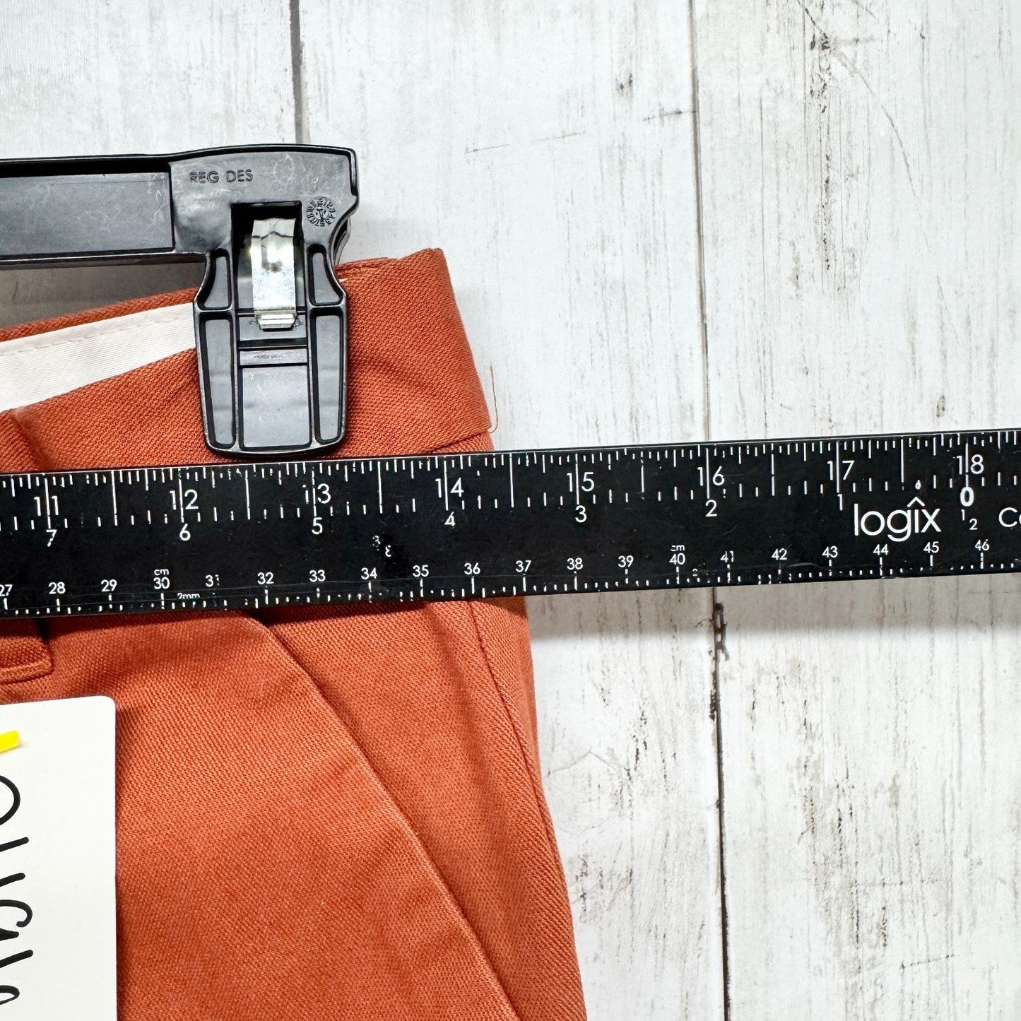 Zara Man Pants Size 29 Rust Slim Straight Chinos Cuffed Slit Pocket Zip Fly