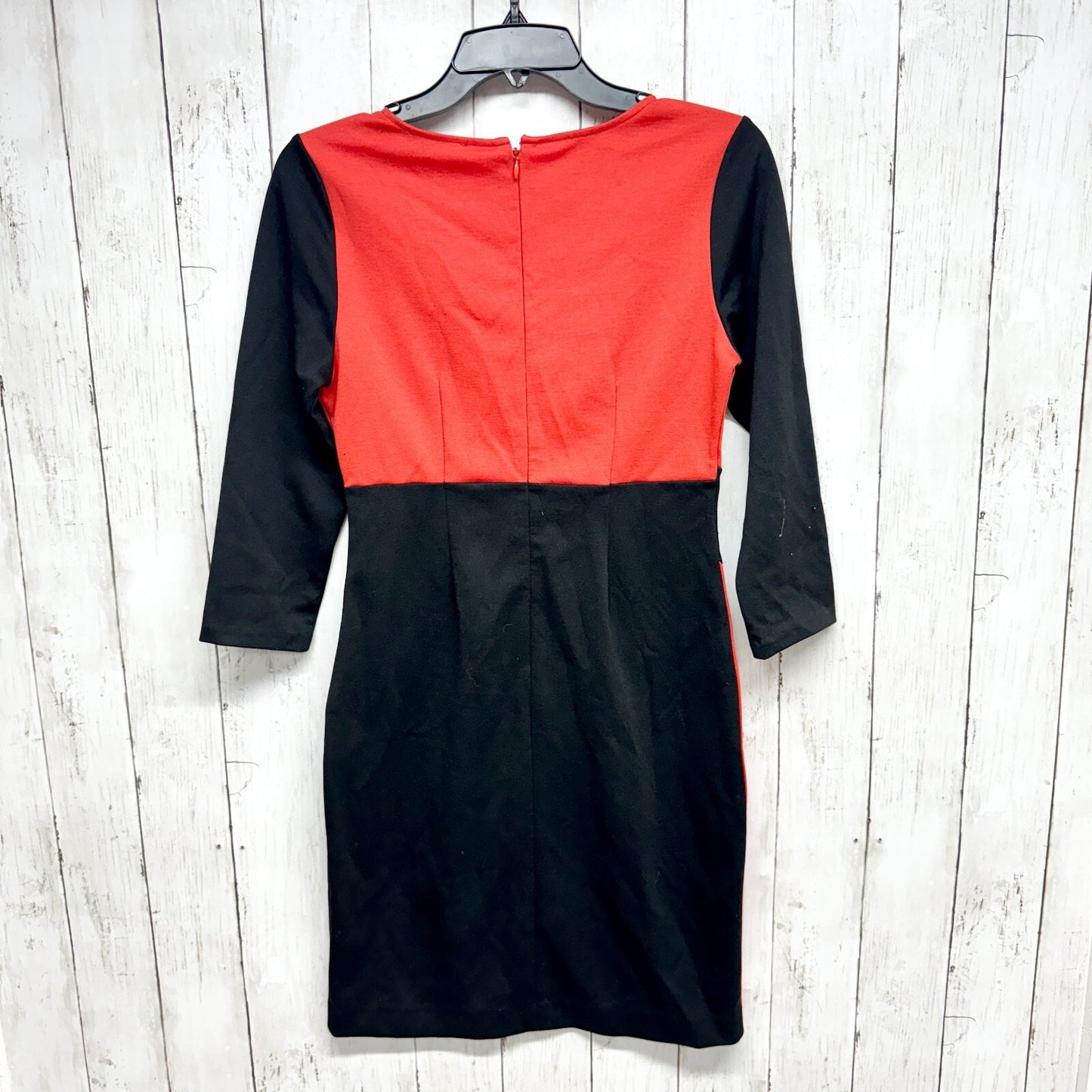 The Limited Dress Women XS 3/4 Sleeve Symmetrical Colorblock Knee Length Zip Bck