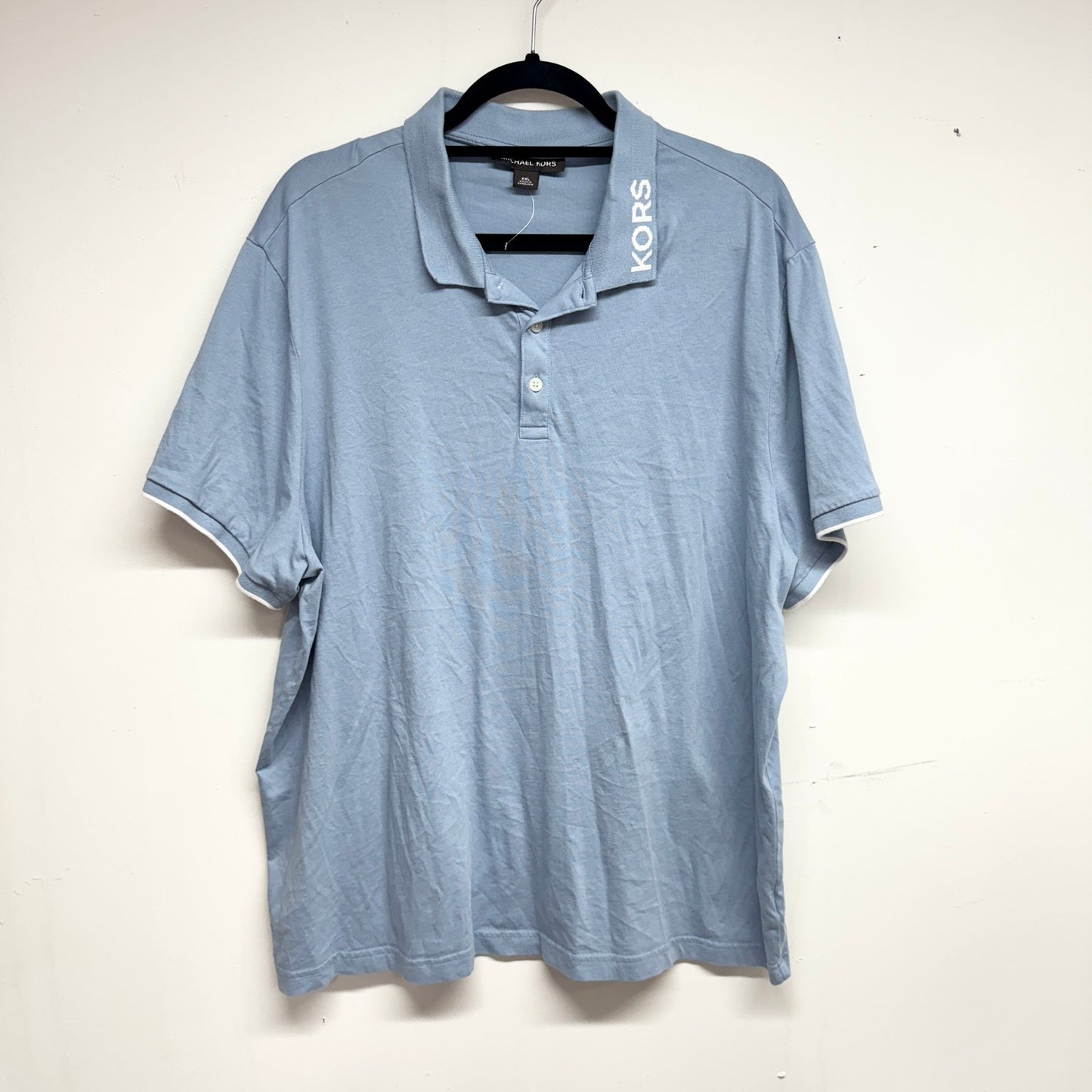 Michael Kors Mens Short Sleeve Light Blue Polo T Shirt Size XXL