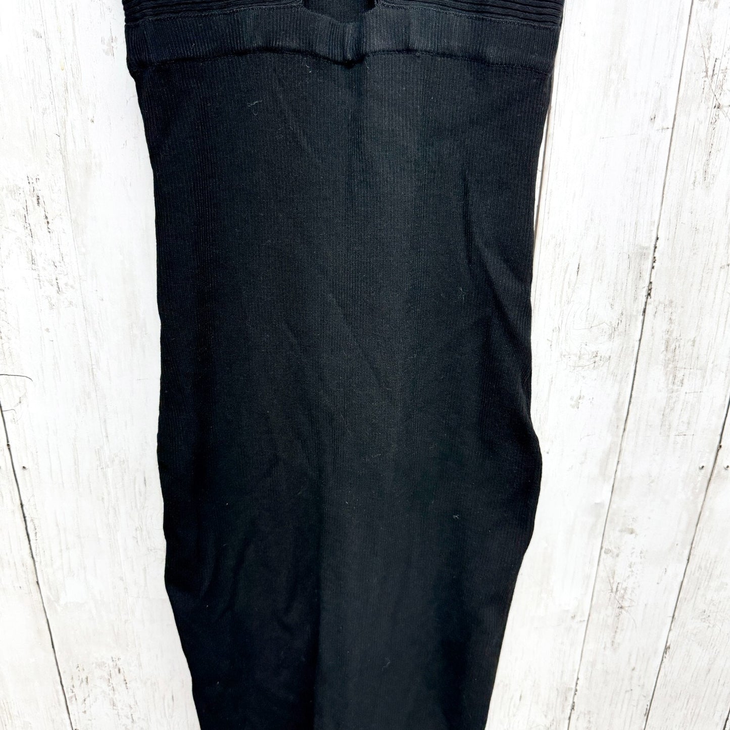 Heartloom Dress Women Size Medium Black Ribbed Vneck Knot Front Sleeveless Midi