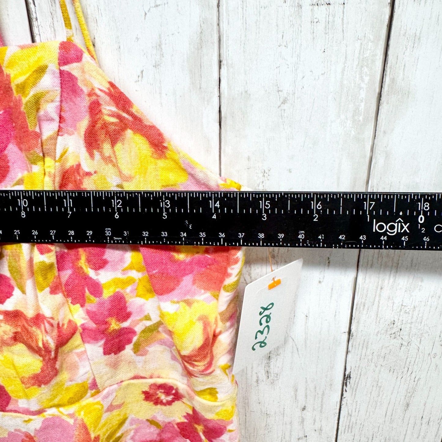 Old Navy Dress Women Size Medium Multicolor Floral Smocked Linen Sleeveless Mini