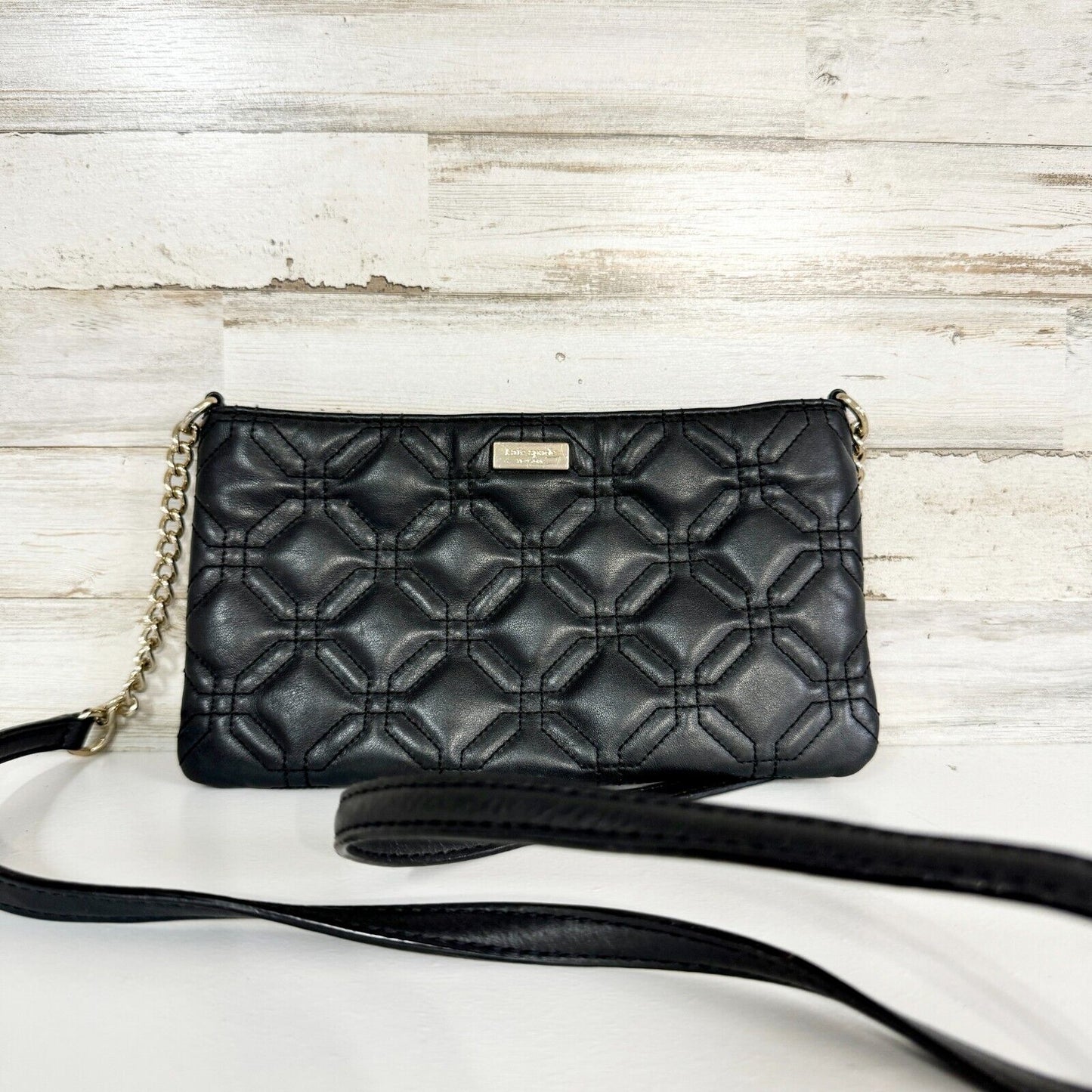 Kate Spade Presley Astor Court Black Quilted Leather Crossbody Bag
