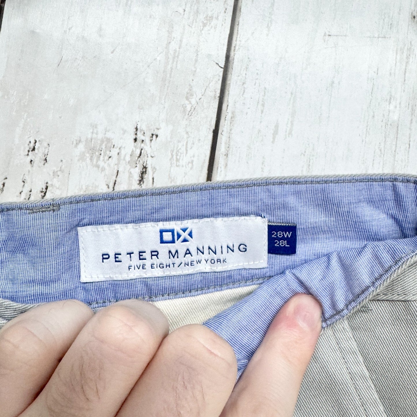 New Peter Manning Pants Men Size 28W X 28L Gray Slim Straight Chino Zip Fly