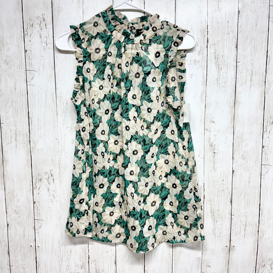 Who What Wear Dress Women Size Small Floral Mock Neck Sleeveless Mini Ruffle
