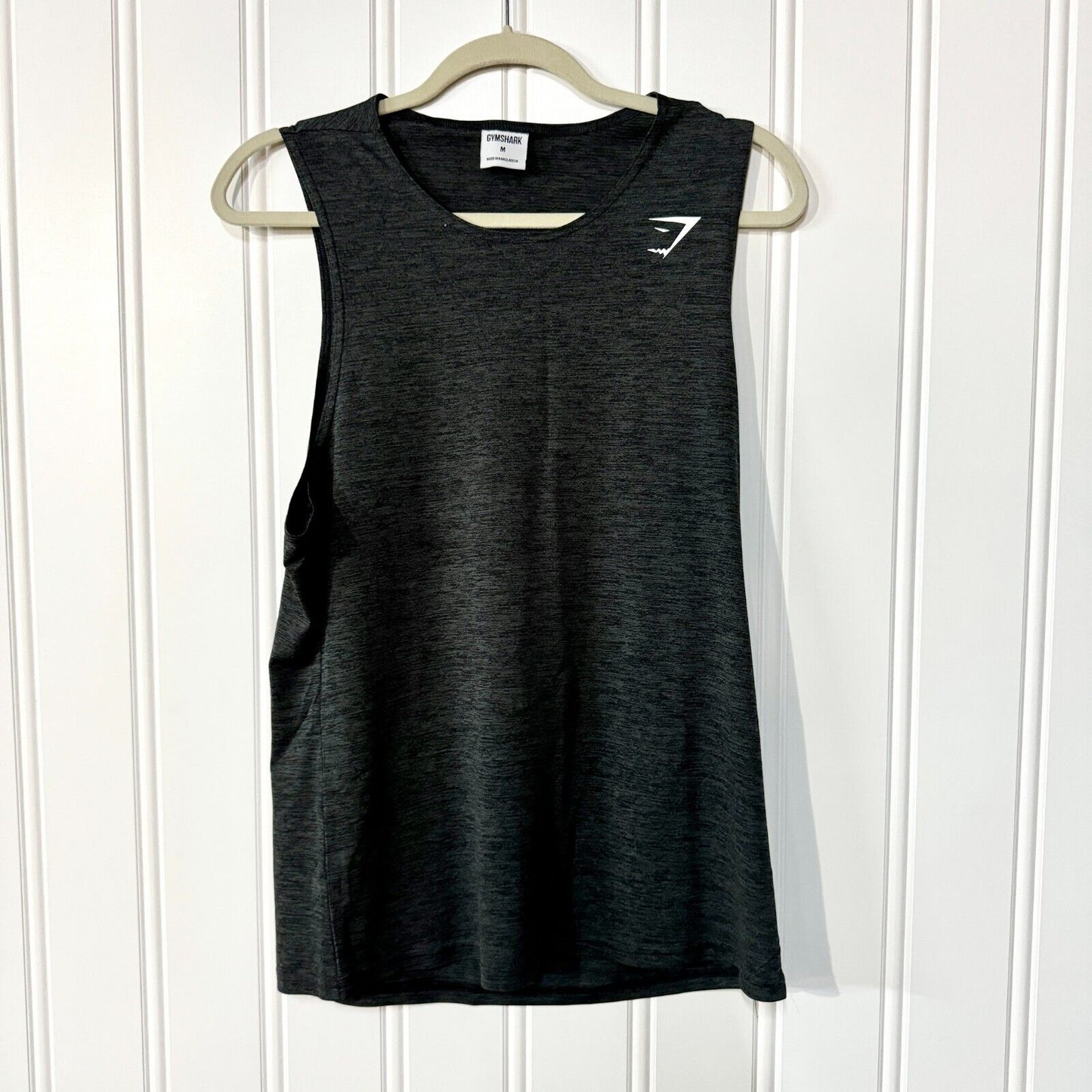 Gymshark Grey/Black Spandex Cotton Slim Fit Muscle Tank Size Medium