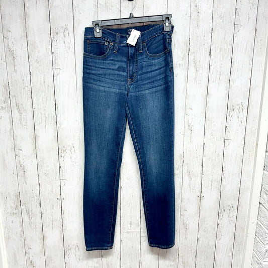 J CREW Jeans Women Size 25 9" High Rise Skinny Cotton Dark Blue 5 Pocket