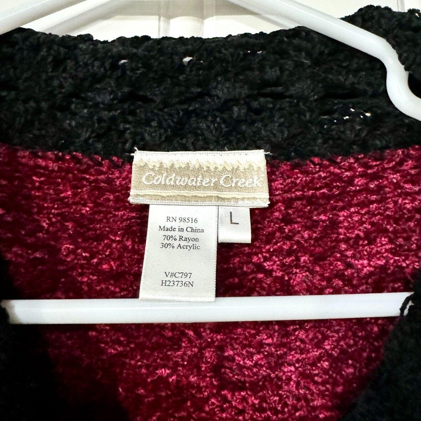 VTG Coldwater Creek Sweater Women Size L Button Down Chunky Knit Deep Pocket