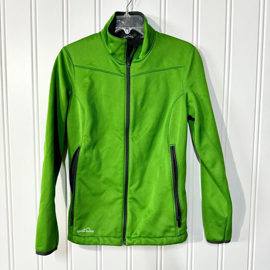 Eddie Bauer Jacket Full Zip Insulated Neon Green Soft Shell Pocket Size M
