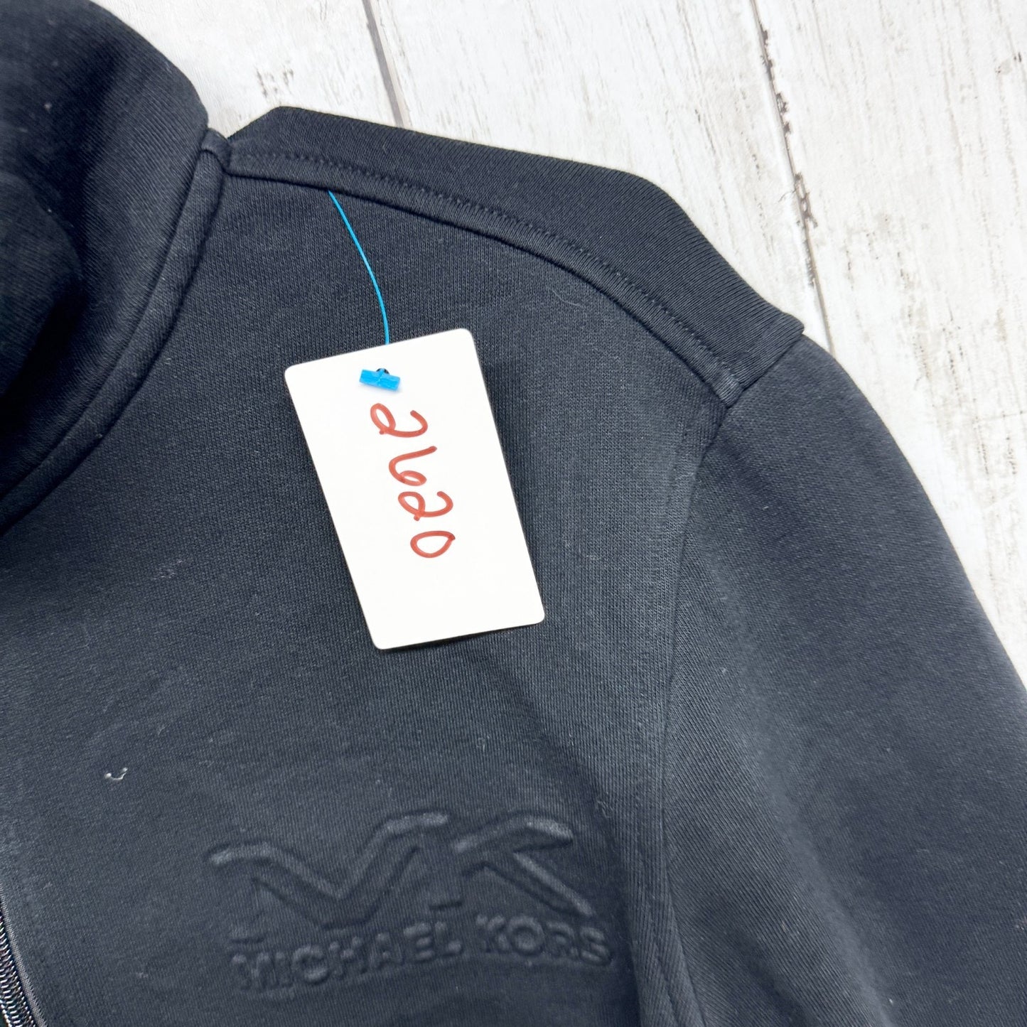 Michael Kors Sweater Men Size Medium Black Mock Neck Quarter Zip Long Sleeve