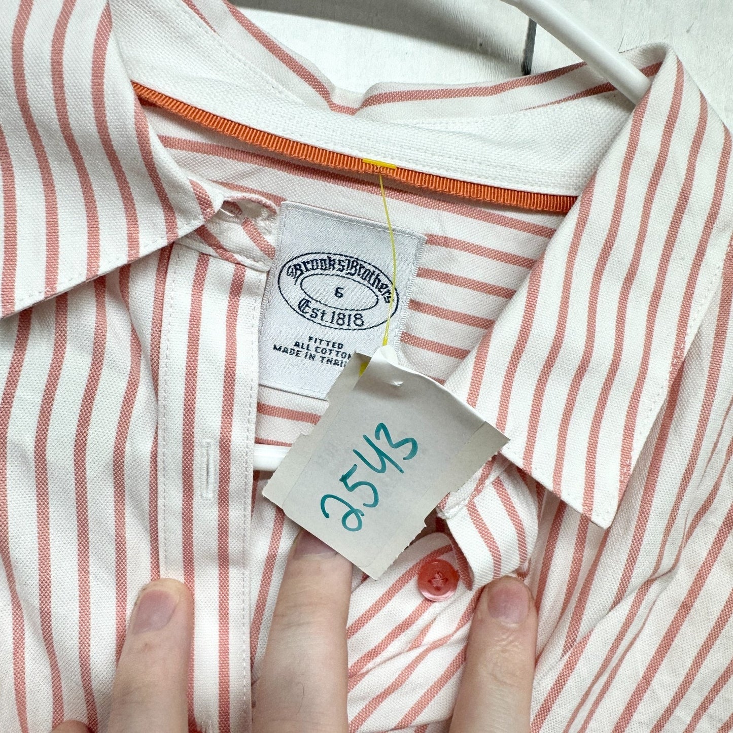 Brooks Brothers Blouse Women Size 6 Stripe Cotton Long Sleeve Button Down Shirt