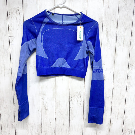 Gymshark Top Women Chest XS Turbo Seamless Crop Top Blue Compression Athletic