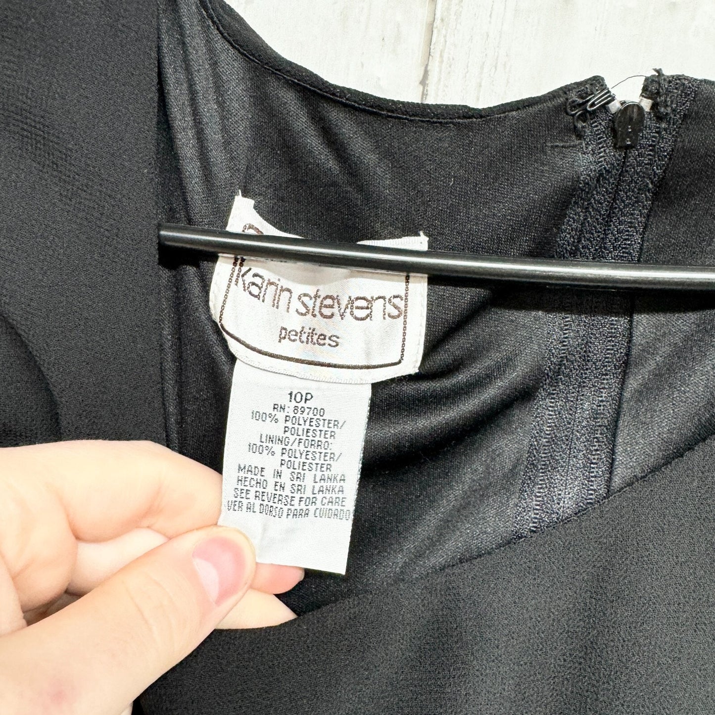 VTG Karen Stevens Dress Women Size Medium Sleeveless Mini Black Swoop Neck