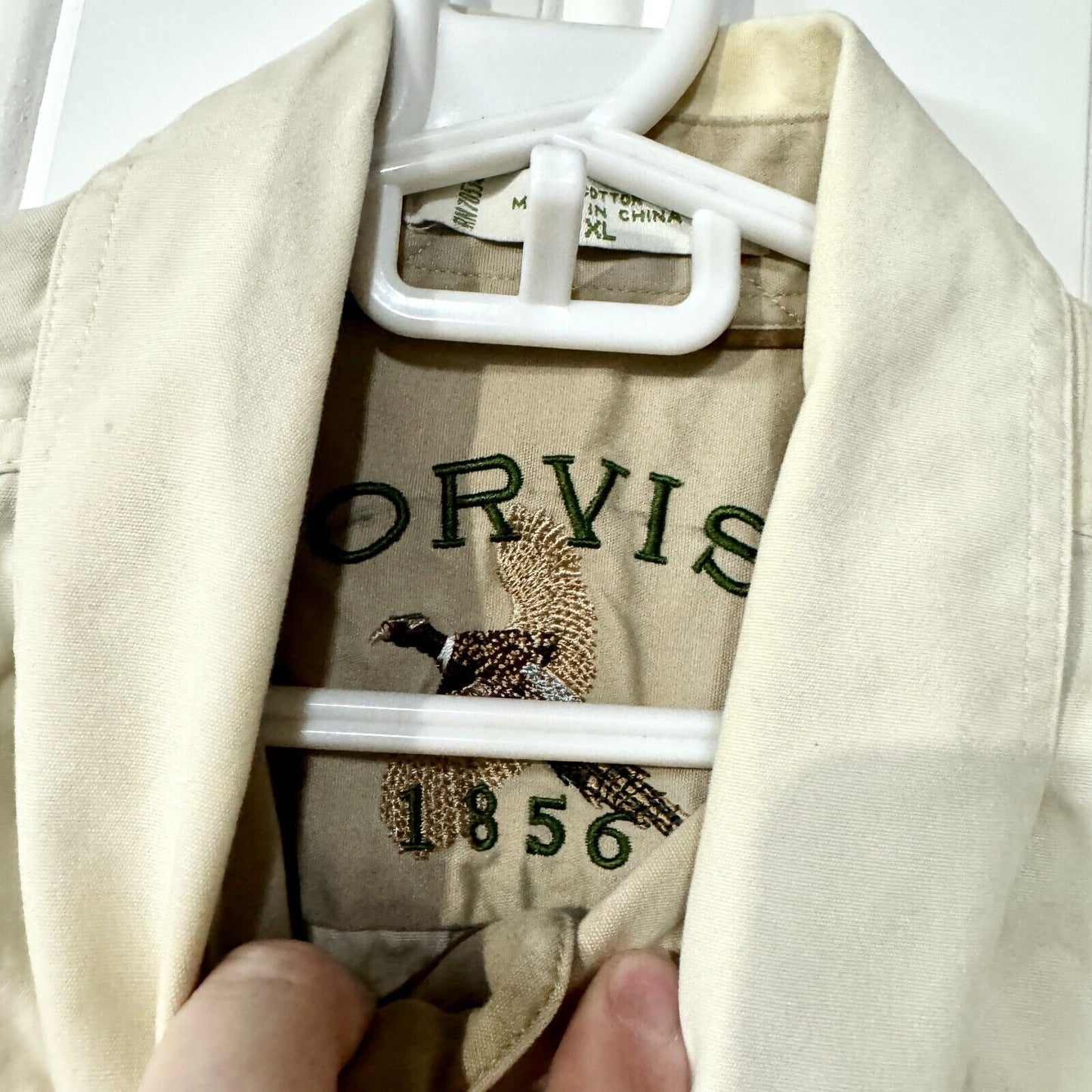 Orvis Ivory Casual Dress Shirt Outdoor Fishing Button Down Size XL