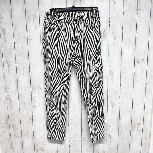 Frame Denim Pants Women Sz 26 Zebra Le High Straight Denim Jeans Pockets Animal