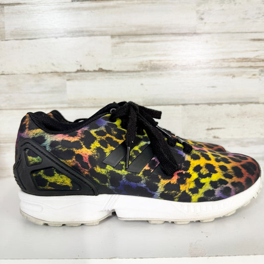 Adidas Shoes Women Size 7 ZX Flux Rainbow Animal Print Running Sneakers Athletic