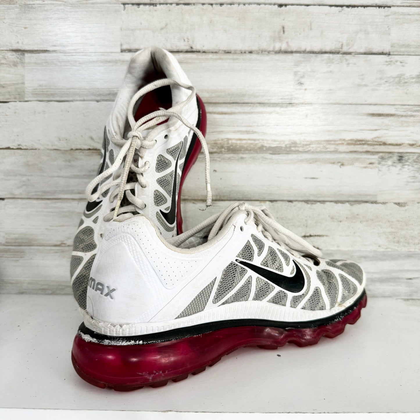 Nike Air Women Max 2011+ White Pink Running Shoes Size Y7/Women 9