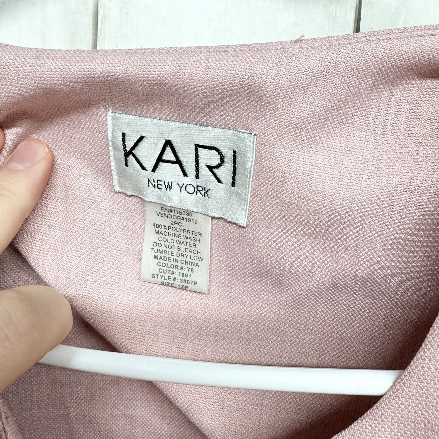 VTG KARI NEW YORK Button Closure Short Sleeve Pattern Striped Light Pink Jacket
