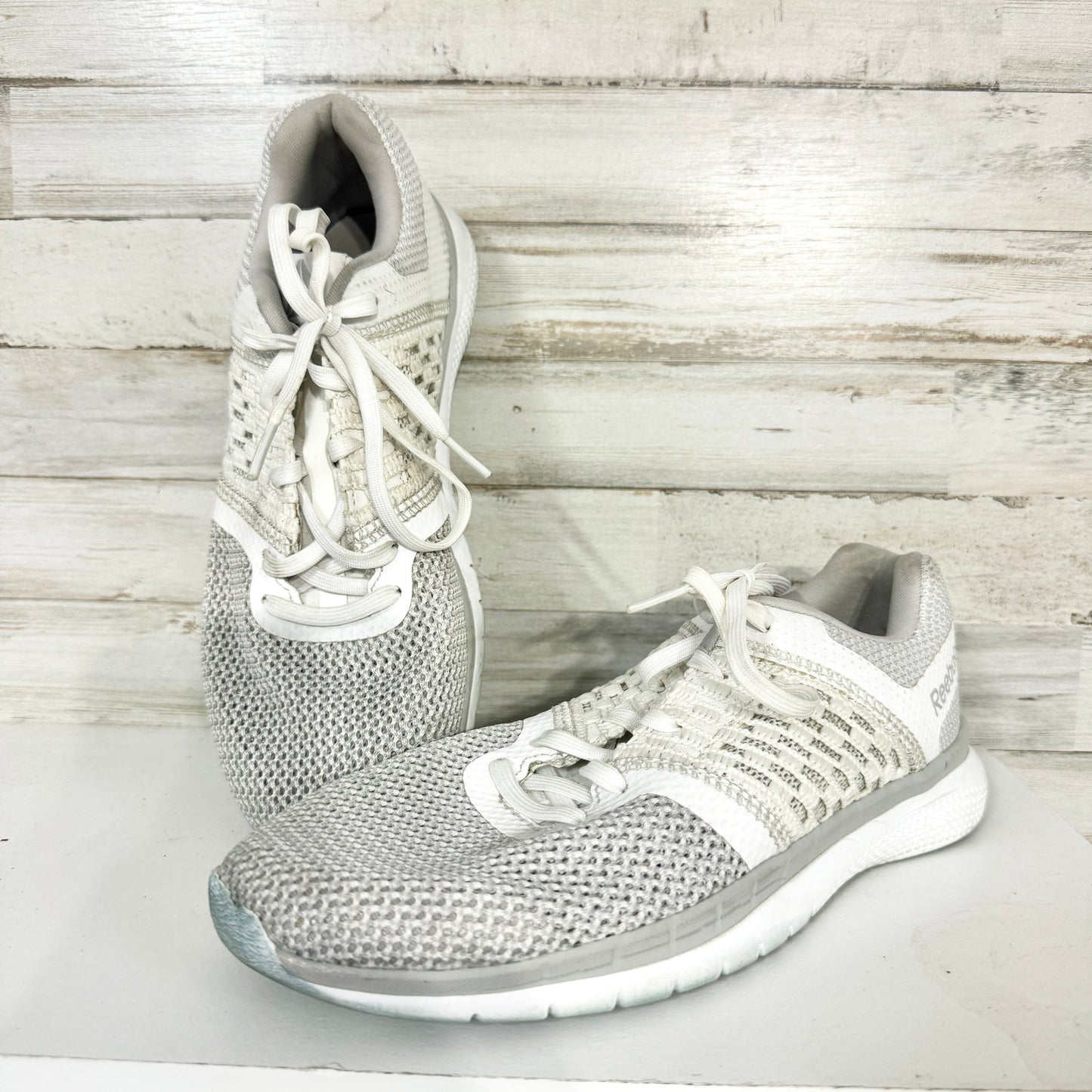 Reebok Size 8 PT PRIME RUNNER White Steel Running Sneakers Womens Shoes