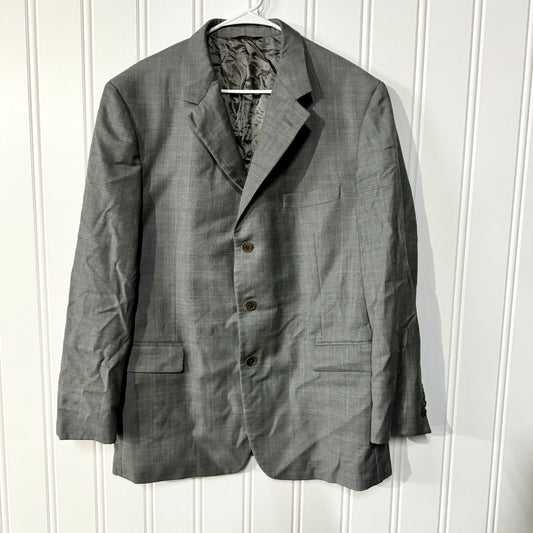 Brooks Brothers Suit Jacket Size 46R Grey 100% Wool Single Breasted Lined