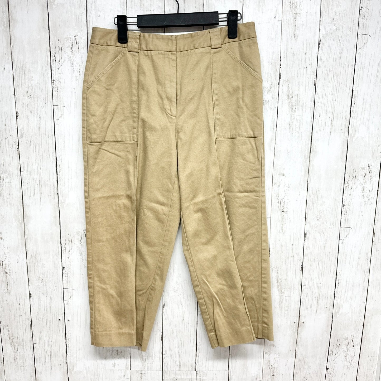 Liz Claiborne LizSport Pants Women Sz 10 Audra Tan Cotton Crop Straight Zip Fly