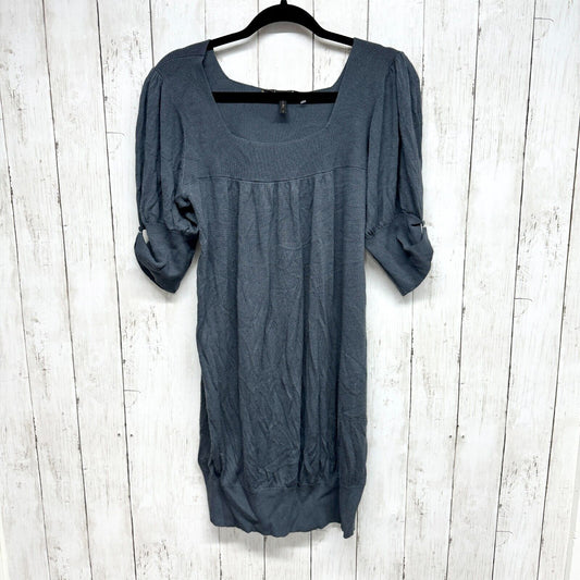 BCBGMAXAZRIA Dress Women Sz S Blue Squared Neck 1/2 Sleeve Mini Bodycon Mini