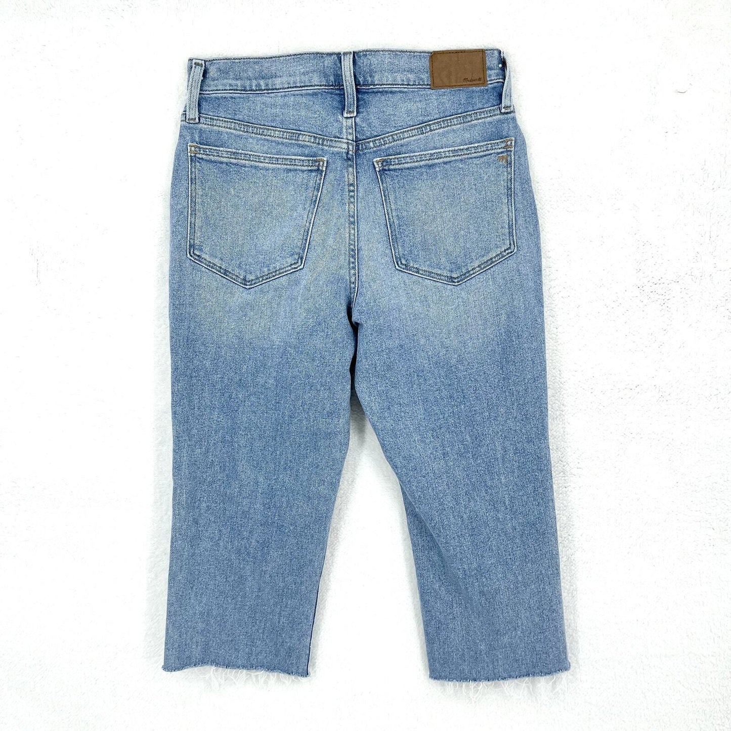 Madewell The Mom Jean Cropped Wide Leg Medium Wash Cotton Jeans Size 28P