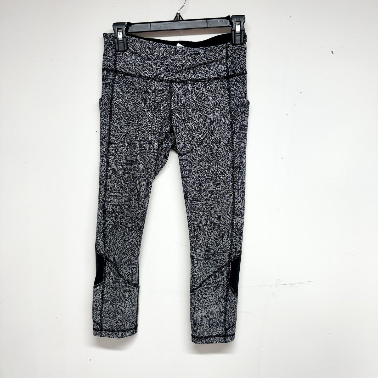 Lululemon Pace Rival Crop 23" Cross Hatch Heather Black Ice Grey / Black Size 4