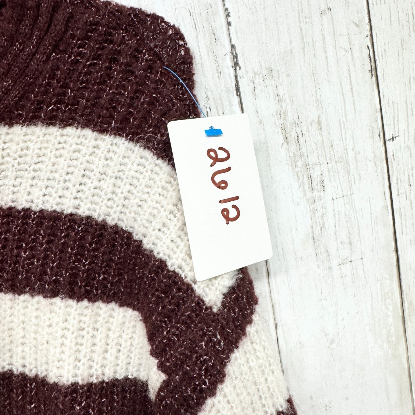 Love Tree Sweater Women Size Medium Stripe Round Neck Long Sleeve Blouse Casual