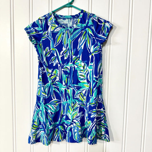 LILLY PULITZER Youth Girls Size L 8/10 Tropical Tunic Top Short Sleeve Crewneck