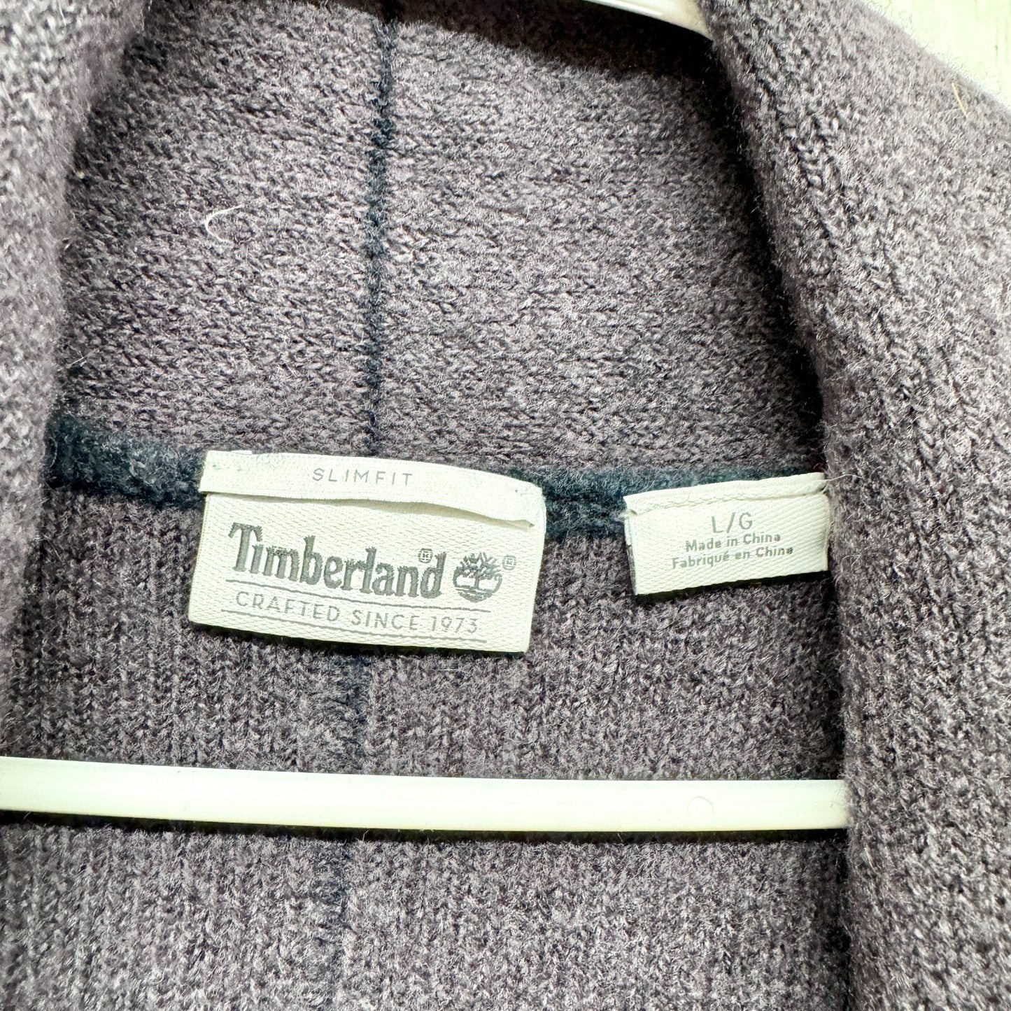 Timberland Sweater Size Large Blue Cardigan Cascade Long Sleeve Winter Logo