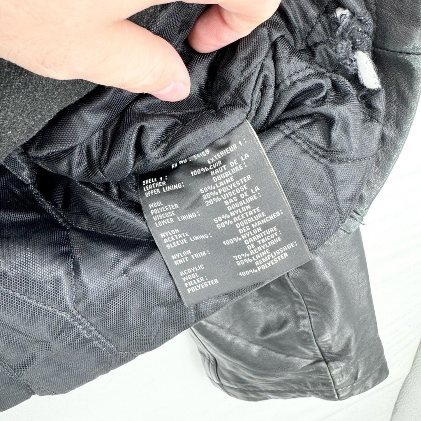 Andrew Marc Leather Full Zip Black Fabian Jacket Size Large