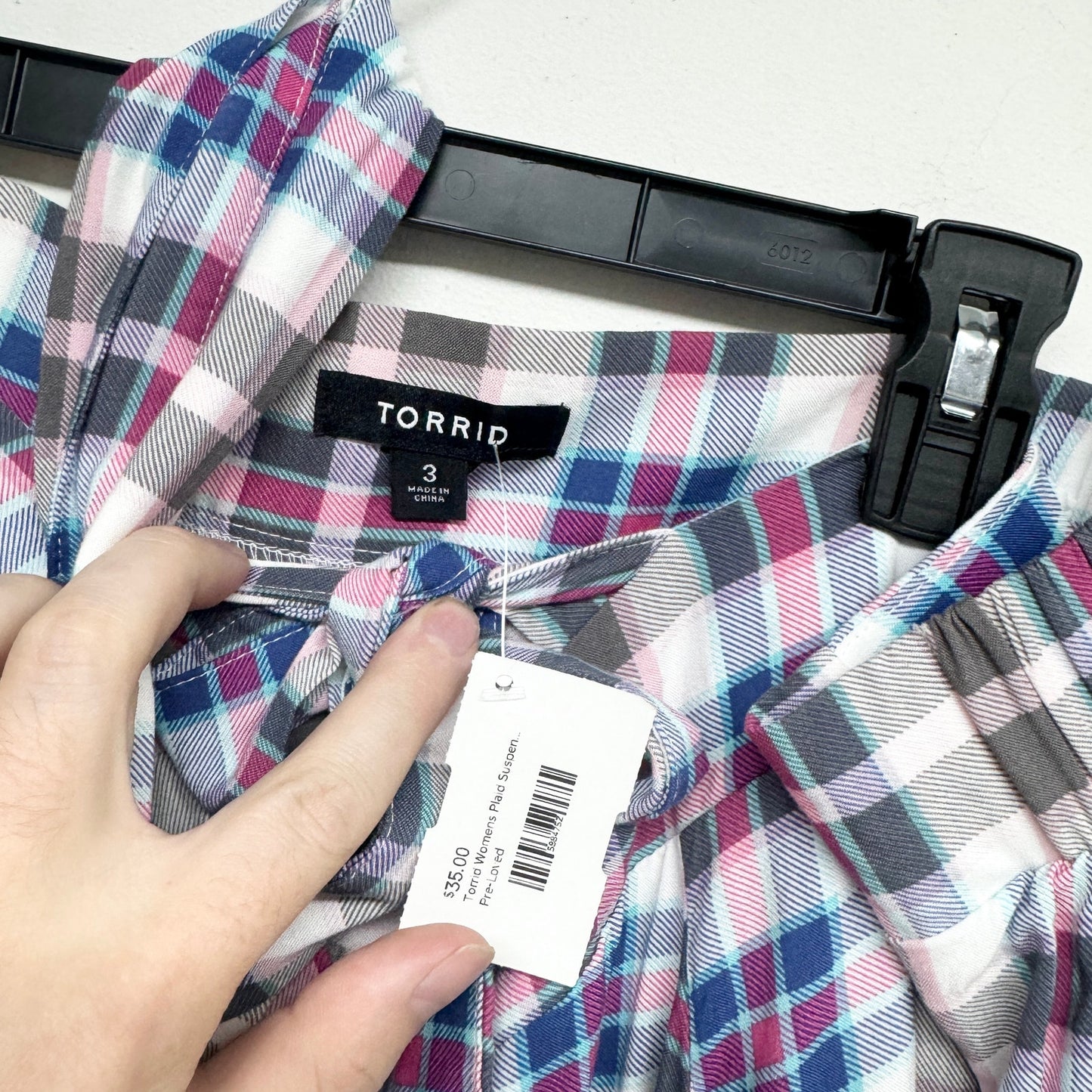 Torrid Women Blue & White Mini Chalis Skirtall Rustic Plaid Size 3 3X