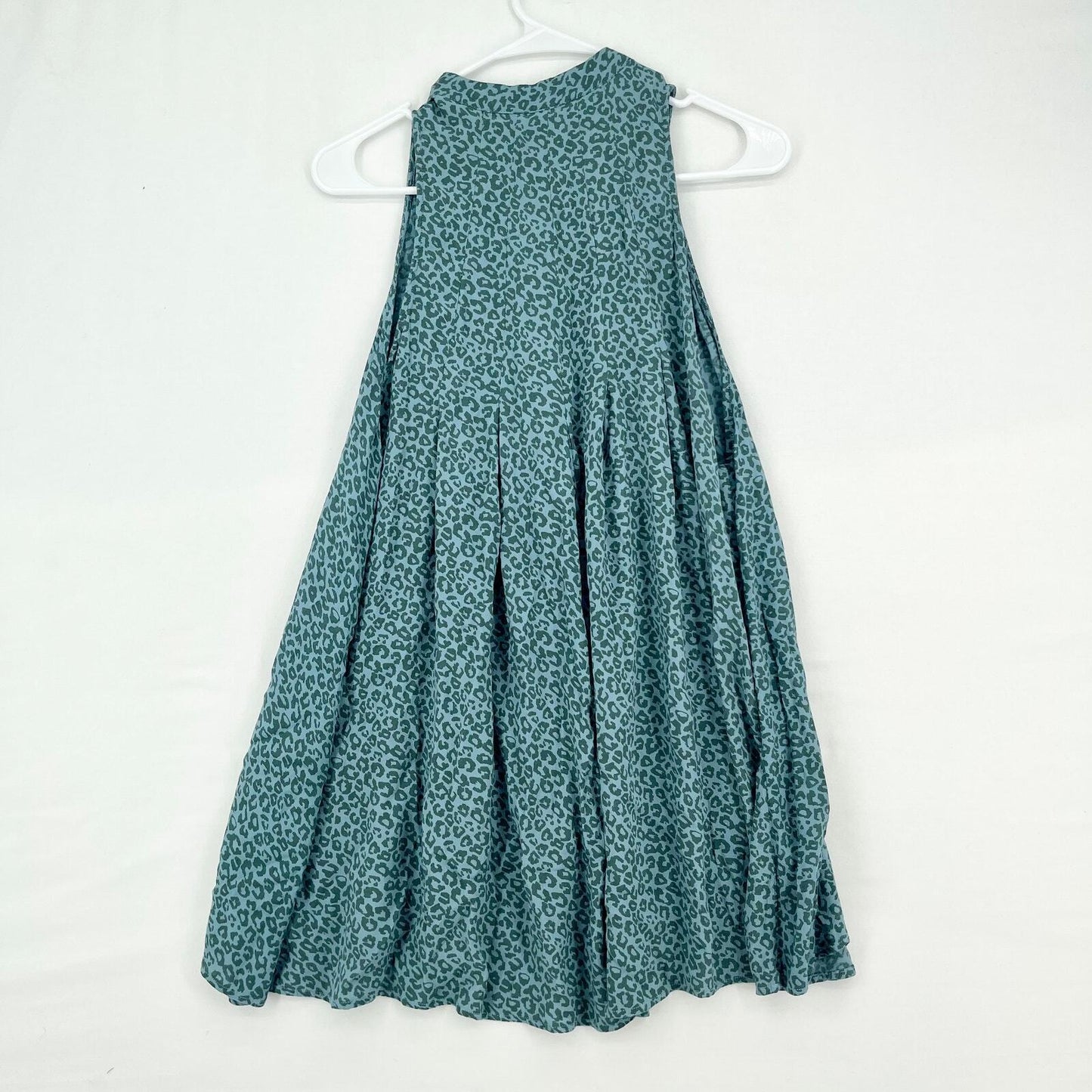 Free People Halter Neck Blue Leopard Printed Mini Dress Size Small