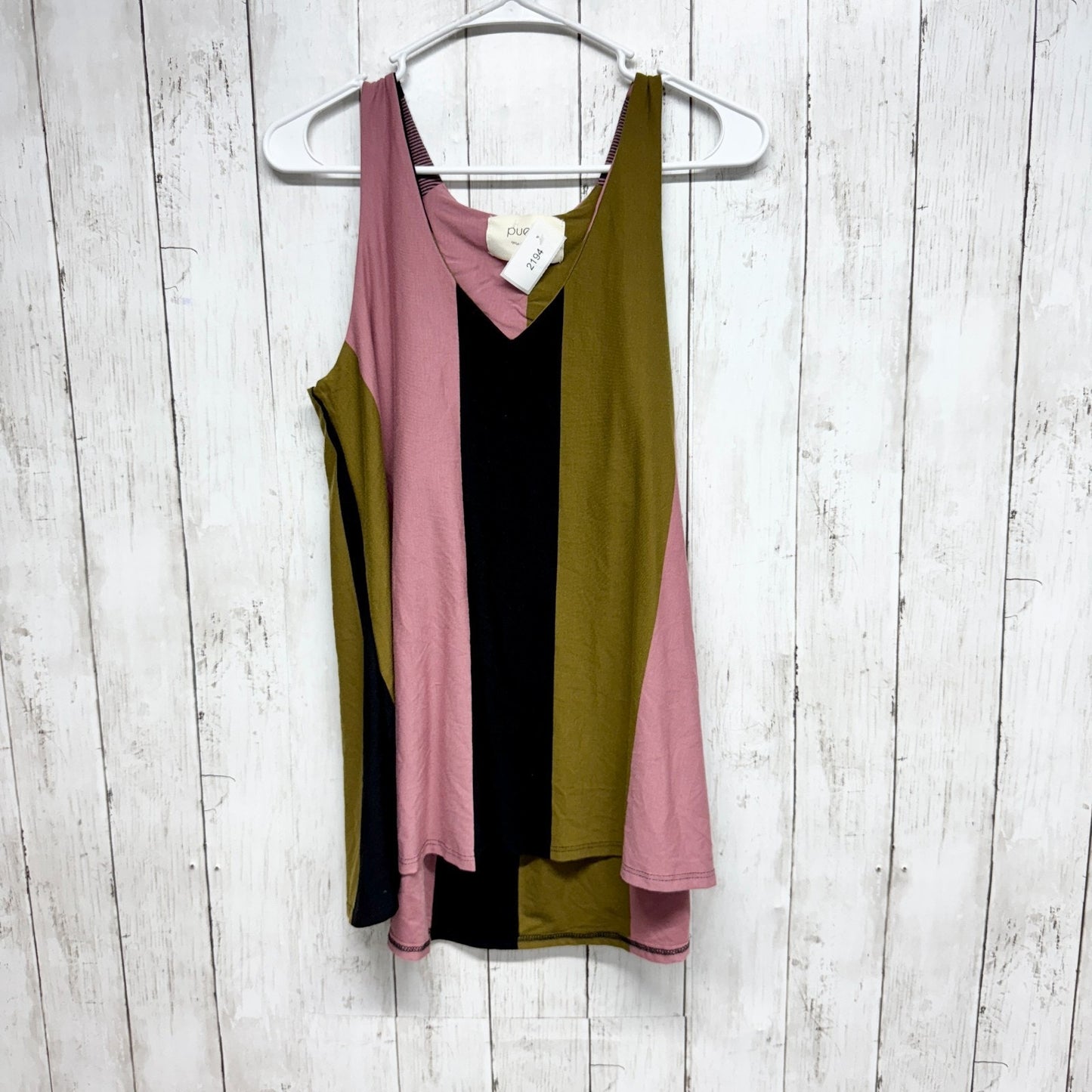 Puella Dress Women Size Small V-Neck Sleeveless Mini Tank Multicolor Stripe USA