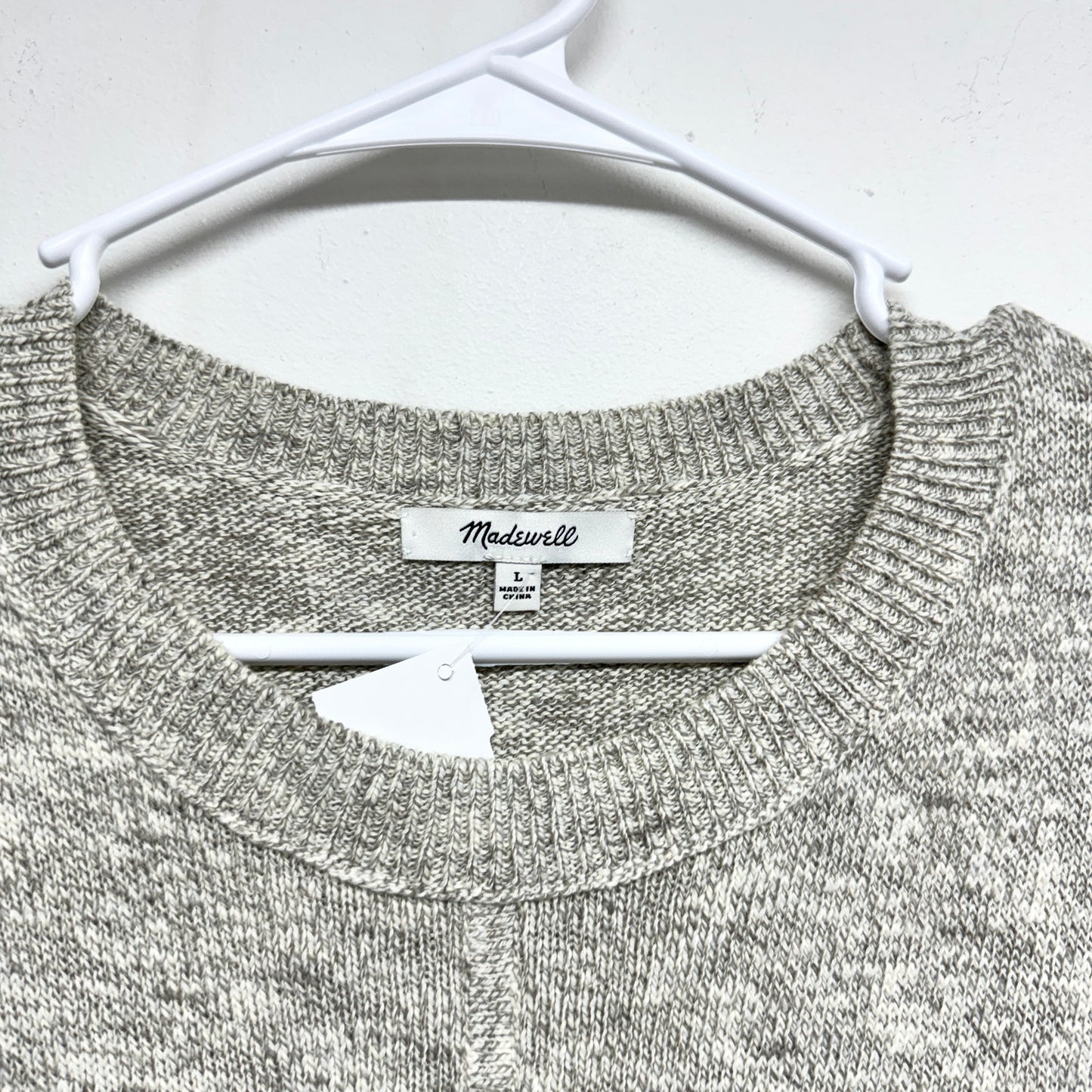 Madewell Top Women's Knot-Front Short Sleeve Knit T-Shirt Gray Size Large